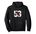Baseball Player Jersey Number 53 53 Hoodie - Aesthetic Graphic Unisex - T-Shirt, Sweatshirt, Hoodie