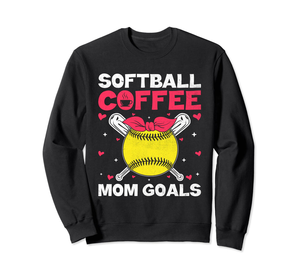 Softball Baseball Mom Player Coffee Sweatshirt - Minimalist Print Unisex - T-Shirt, Sweatshirt, Hoodie