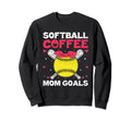 Softball Baseball Mom Player Coffee Sweatshirt - Minimalist Print Unisex - T-Shirt, Sweatshirt, Hoodie