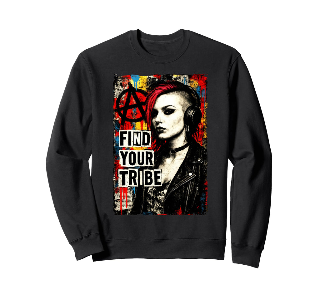 Punk 90S Grunge Urban Street Art Sweatshirt - Minimalist Print for Adults - T-Shirt, Sweatshirt, Hoodie