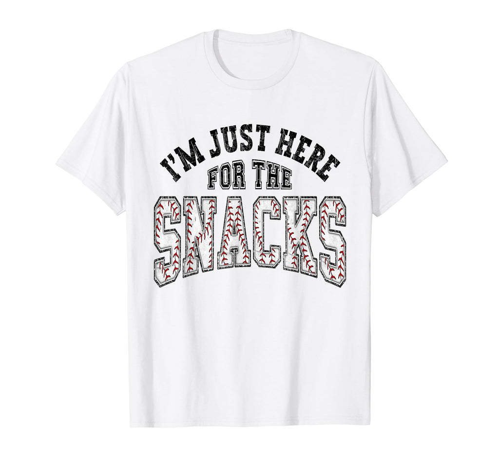 Funny Baseball Im Just Here Snacks Sister T-Shirt - Unique Graphic Unisex - T-Shirt, Sweatshirt, Hoodie