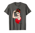 Girlpower Pinup Feminist Rosieriveter T-Shirt - Unique Graphic for Adults - T-Shirt, Sweatshirt, Hoodie