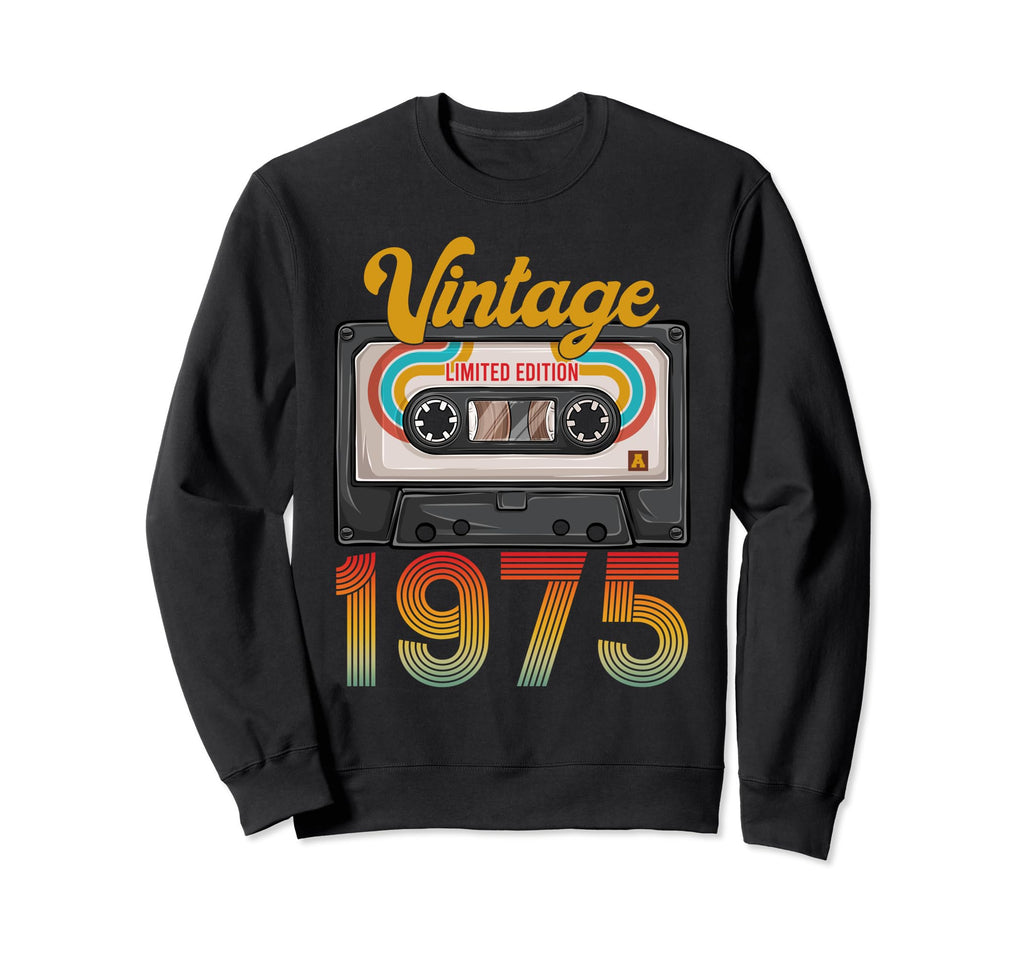 Made 1975 50Th Birthday Cassette Tape Sweatshirt - Minimalist Print Unisex - T-Shirt, Sweatshirt, Hoodie