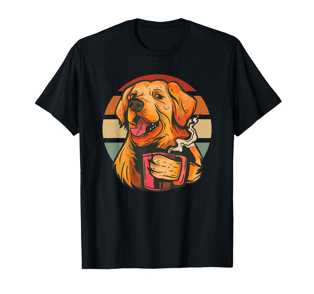 Golden Retriever Dog Coffee Sunset Pet T-Shirt - Streetwear Style Unisex - T-Shirt, Sweatshirt, Hoodie