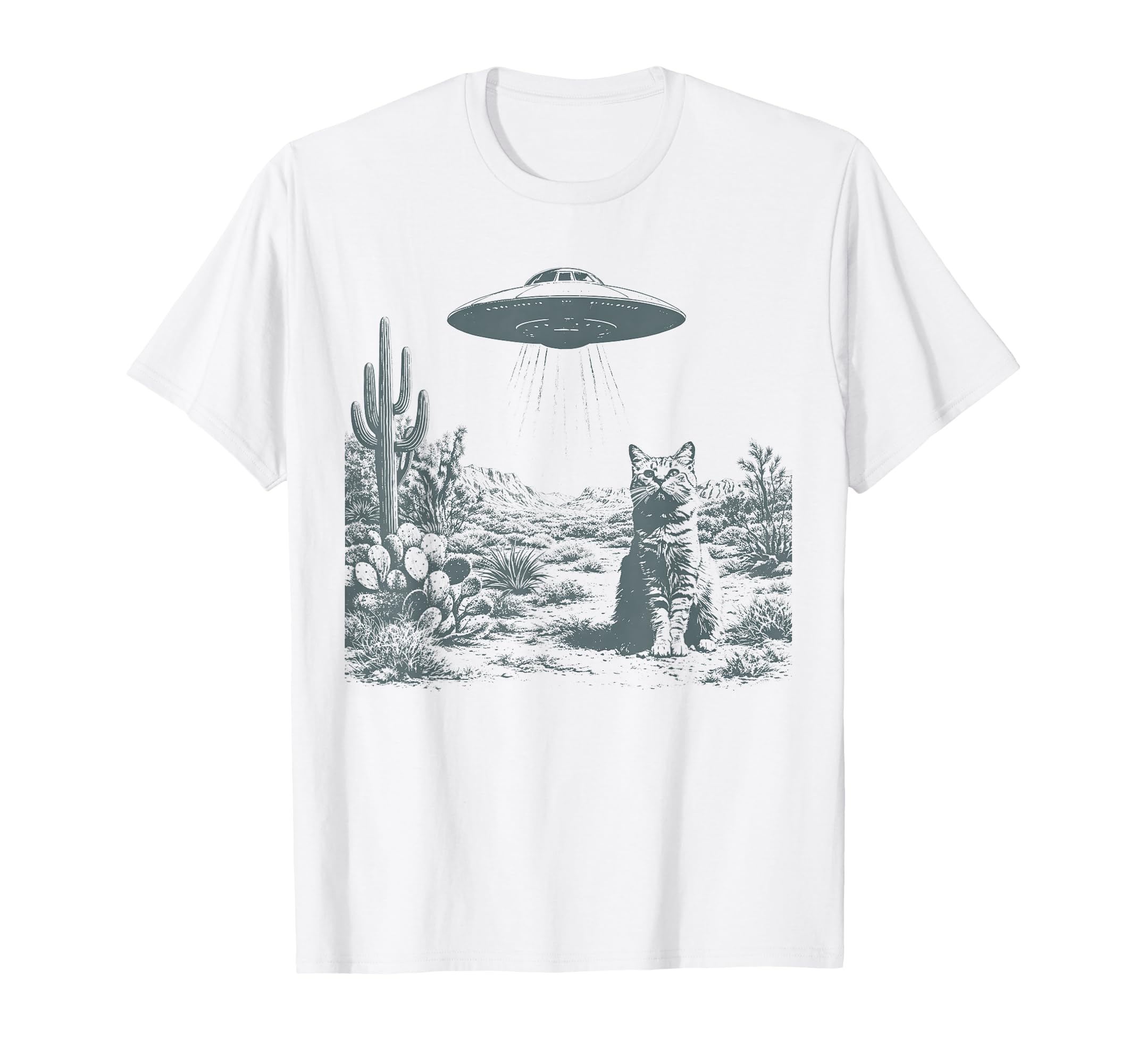 Ufo Cowboy Cat 90S Western Rodeo Wild T-Shirt - Custom Art Print Men Women - T-Shirt, Sweatshirt, Hoodie