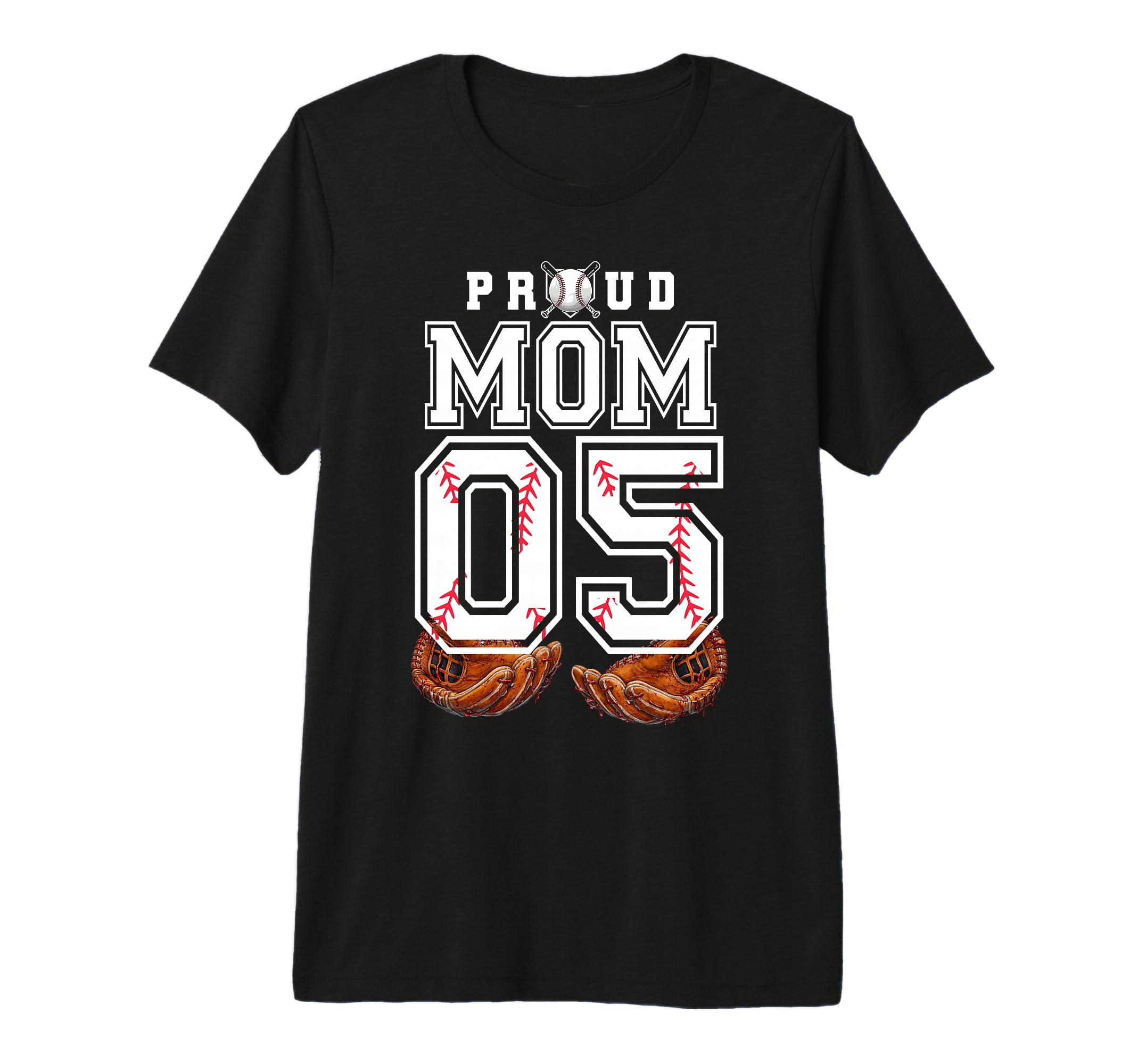 Proud Mom Baseball Player Number 5 T-Shirt - Novelty Apparel Men Women - T-Shirt, Sweatshirt, Hoodie
