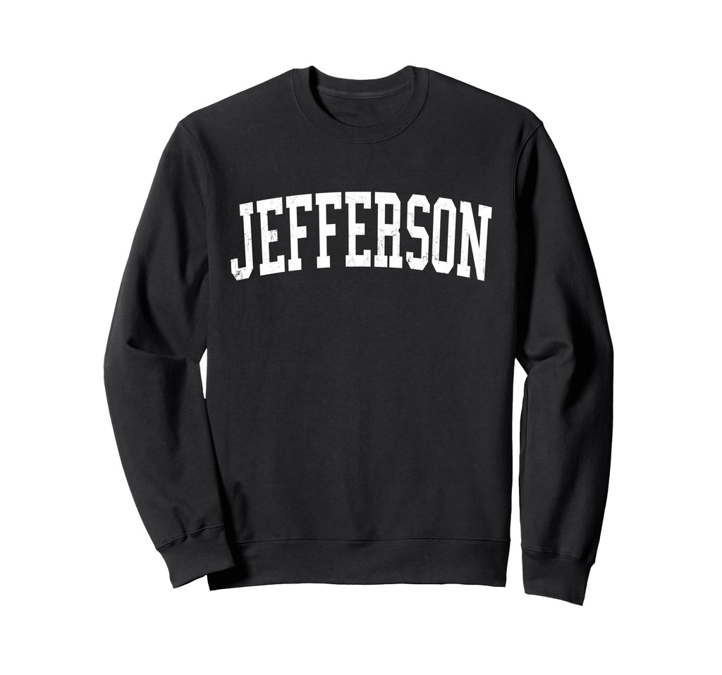 Jefferson La Distressed White Sweatshirt - Streetwear Style Men Women - T-Shirt, Sweatshirt, Hoodie