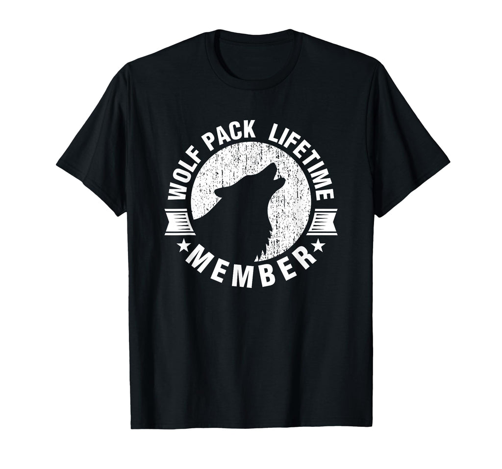 Lifetime Wolf Pack Member Distressed T-Shirt - Minimalist Print for Adults - T-Shirt, Sweatshirt, Hoodie