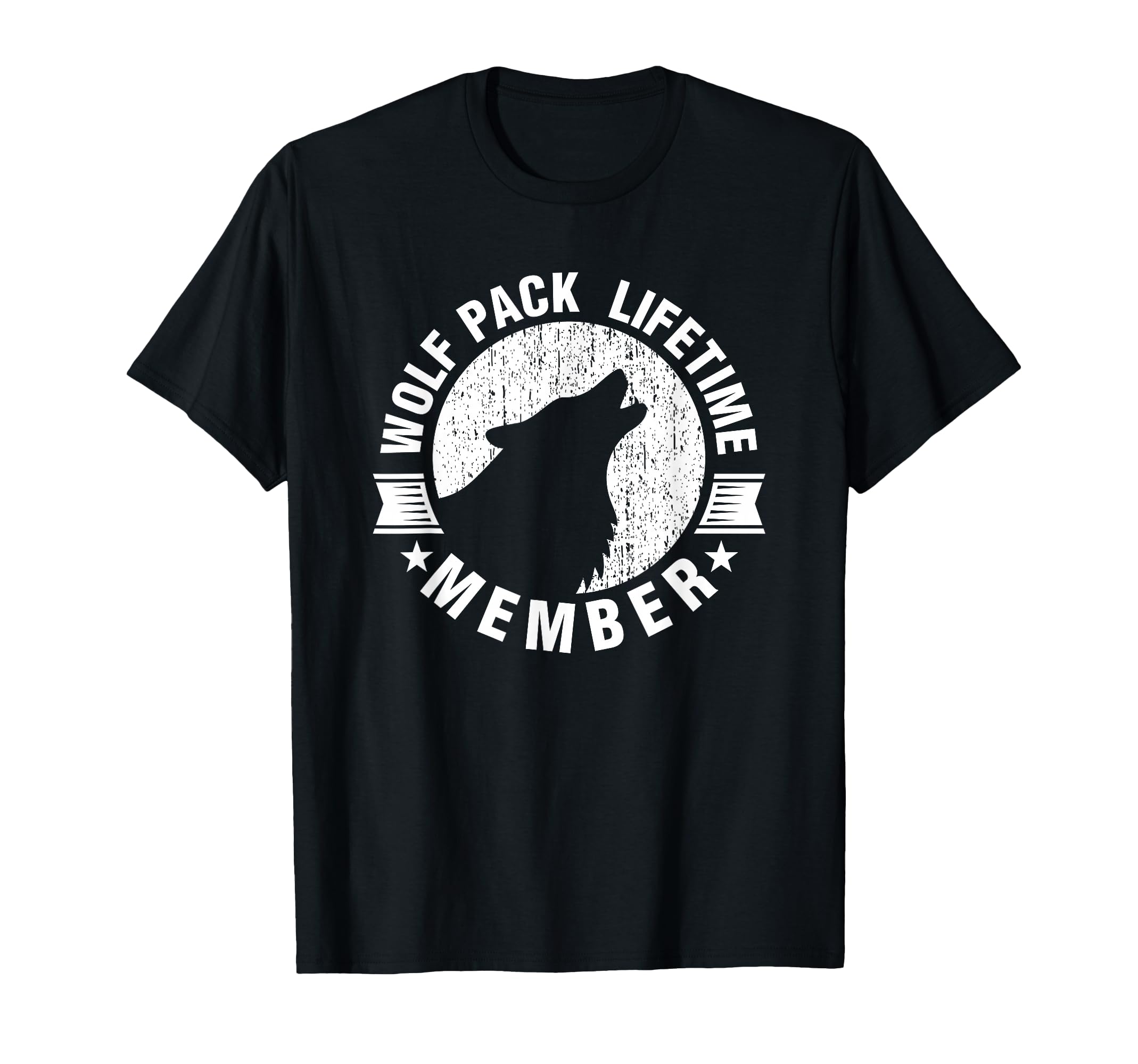Lifetime Wolf Pack Member Distressed T-Shirt - Minimalist Print for Adults - T-Shirt, Sweatshirt, Hoodie