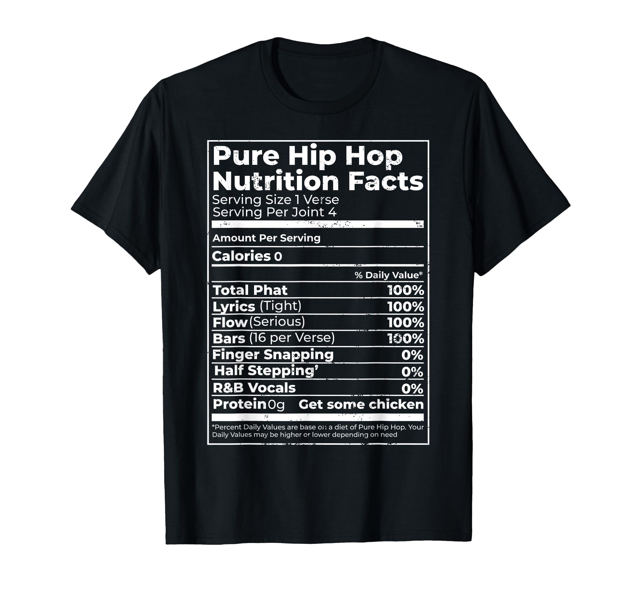 Pure Hip Hop Nutrition Facts Diet T-Shirt - Minimalist Print Men Women - T-Shirt, Sweatshirt, Hoodie