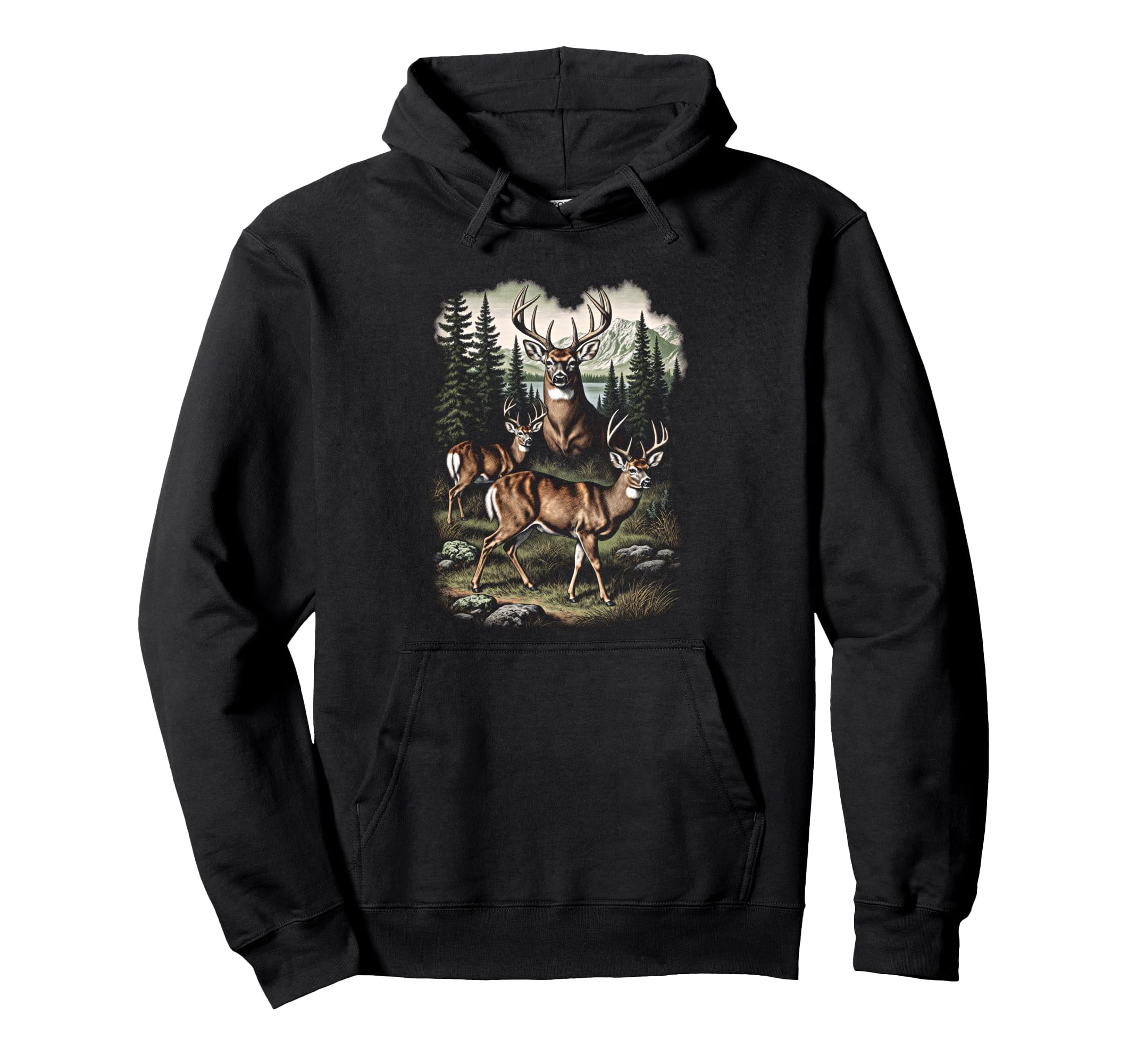 Grunge Deer 90S Hoodie - Custom Art Print for Adults - T-Shirt, Sweatshirt, Hoodie