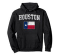 Houston Texas Flag Distressed Hoodie - Custom Art Print Unisex - T-Shirt, Sweatshirt, Hoodie