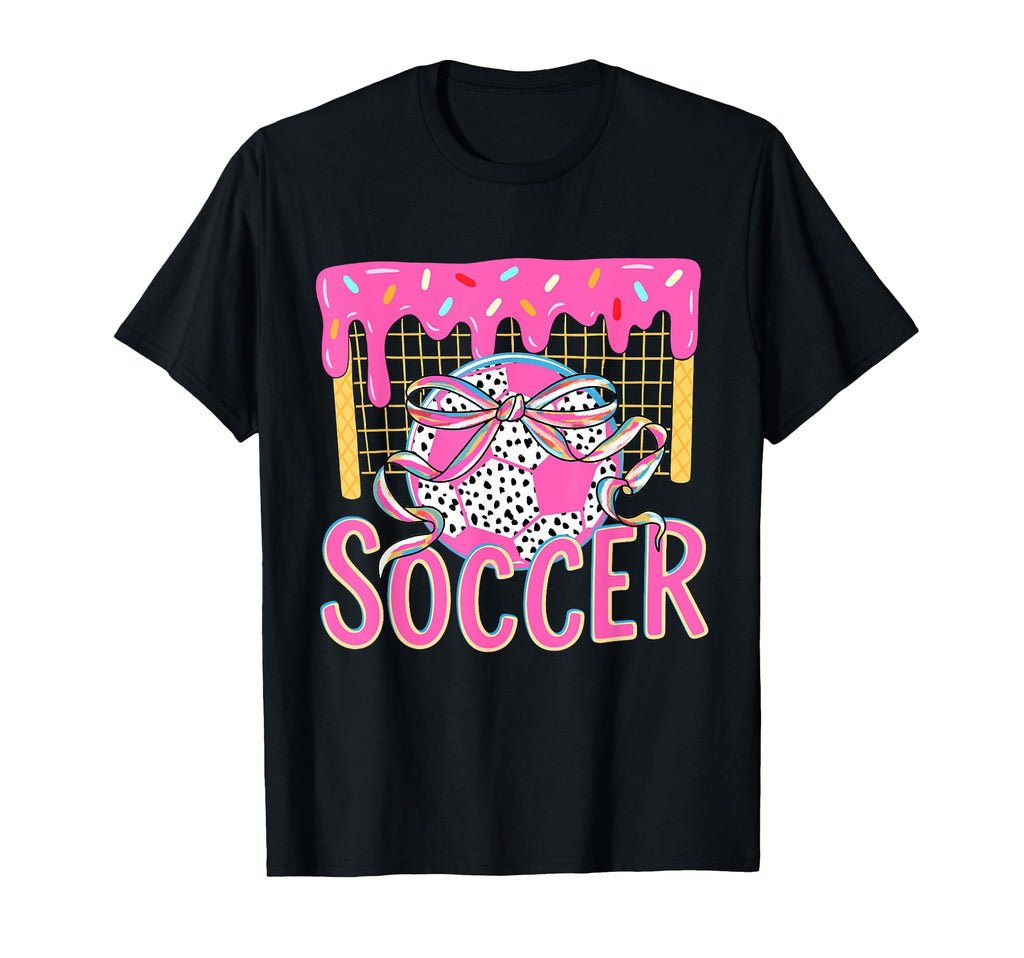 Girly Soccer Coquette Bow Ice Cream T-Shirt - Fun Novelty Design Unisex - T-Shirt, Sweatshirt, Hoodie