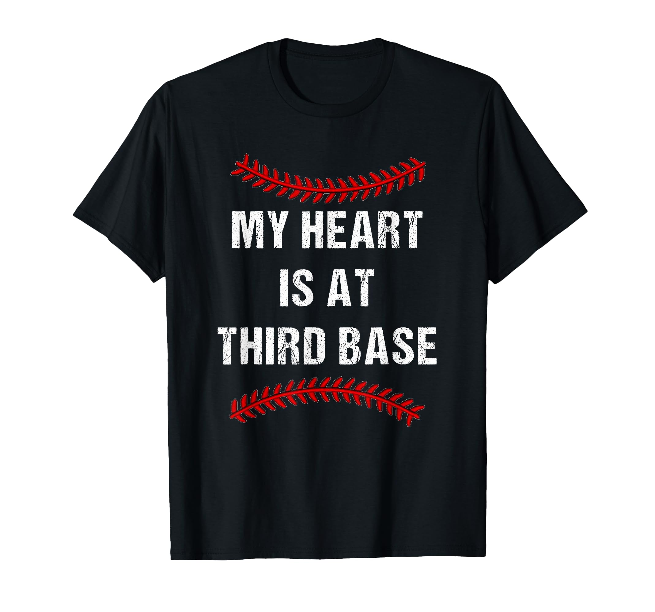 Mom Baseball My Heart Is Third Base T-Shirt - Minimalist Print for Adults - T-Shirt, Sweatshirt, Hoodie