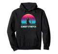 Cat Sunset Stretch Vaporwave Yoga Hoodie - Custom Art Print for Adults - T-Shirt, Sweatshirt, Hoodie
