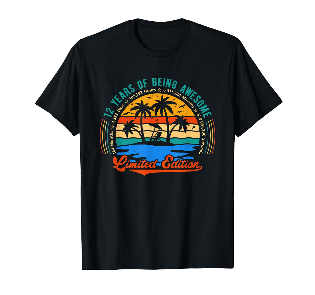 12 Years Old Palm Tree 12Th Birthday T-Shirt - Trendy Graphic for Adults - T-Shirt, Sweatshirt, Hoodie