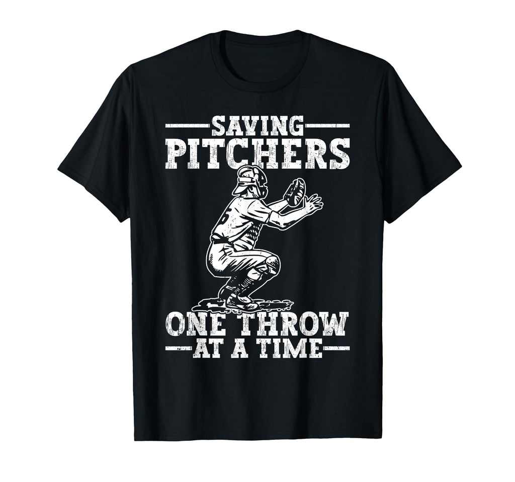 Funny Baseball Catcher Saving T-Shirt - Minimalist Print for Adults - T-Shirt, Sweatshirt, Hoodie