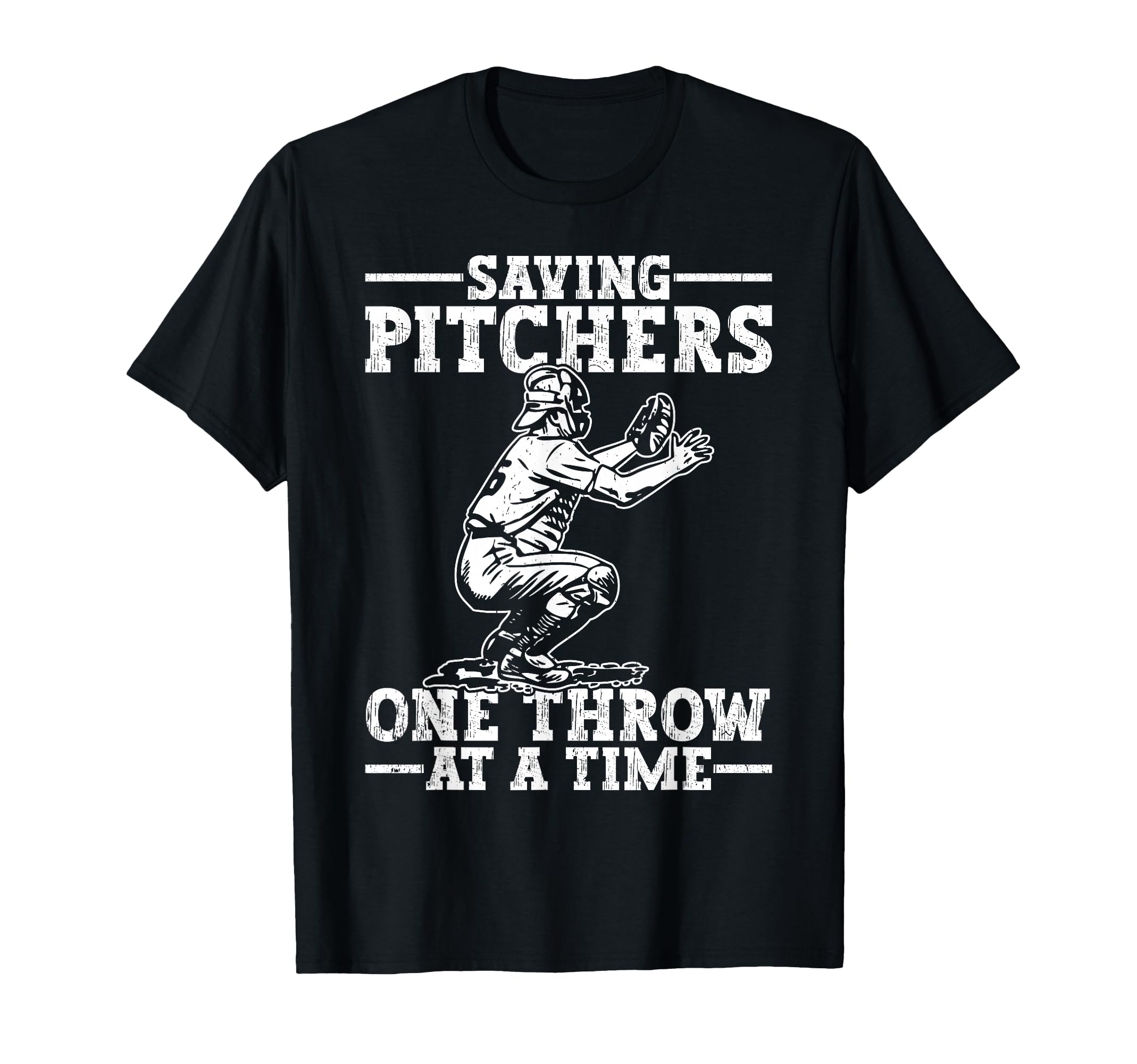 Funny Baseball Catcher Saving T-Shirt - Minimalist Print for Adults - T-Shirt, Sweatshirt, Hoodie