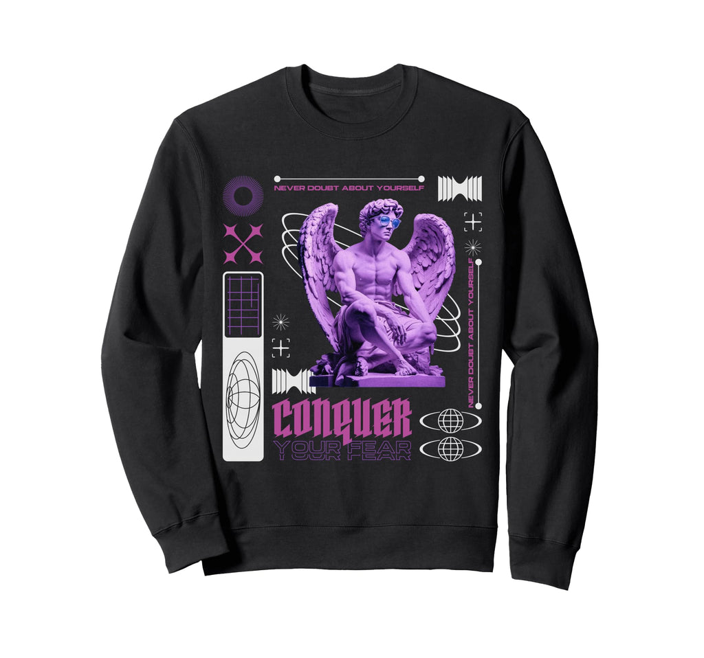 Y2K Conquer Bold Urban Graffiti Sweatshirt - Custom Art Print Men Women - T-Shirt, Sweatshirt, Hoodie