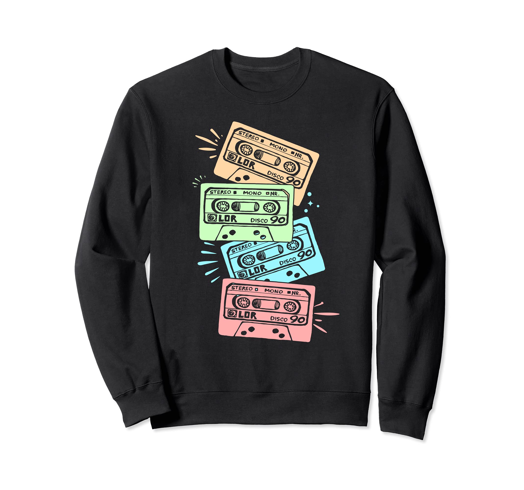 Colorful Cassette Tape Sweatshirt - Trendy Graphic Unisex - T-Shirt, Sweatshirt, Hoodie