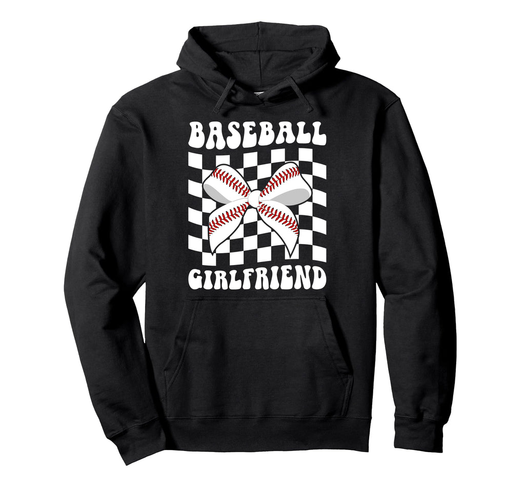 Baseball Girlfriend Groovy Baseball Hoodie - Aesthetic Graphic Men Women - T-Shirt, Sweatshirt, Hoodie