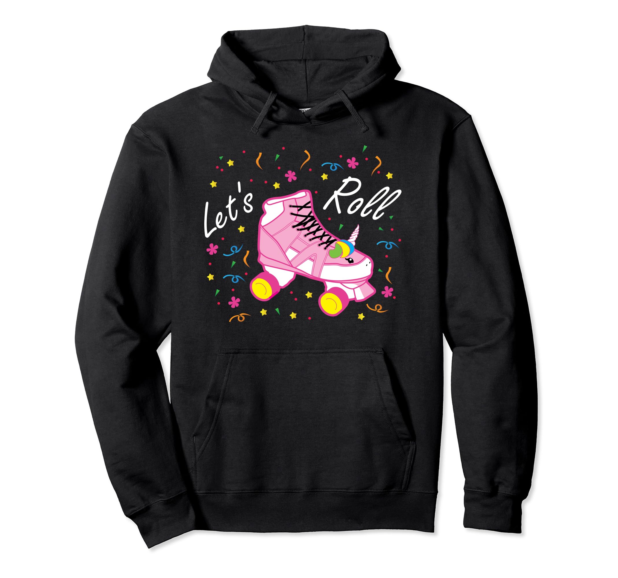 Lets Roll Unicorn Roller Skate Funny Hoodie - Custom Art Print Men Women - T-Shirt, Sweatshirt, Hoodie