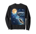 Shark Art Celestial Moon Galaxy Sweatshirt - Streetwear Style for Adults - T-Shirt, Sweatshirt, Hoodie