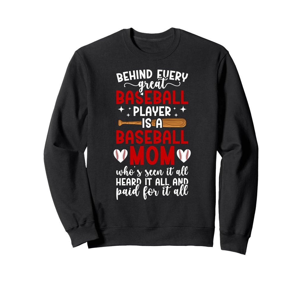 Proud Baseball Mom Baseball Player Sweatshirt - Graphic Print Men Women - T-Shirt, Sweatshirt, Hoodie
