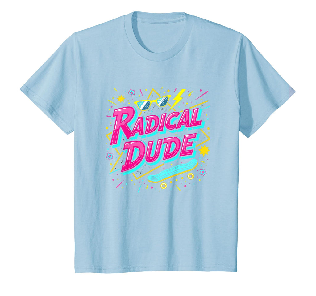 Radical Dude 80S Neon Skateboard Party T-Shirt - Custom Art Print Unisex - T-Shirt, Sweatshirt, Hoodie