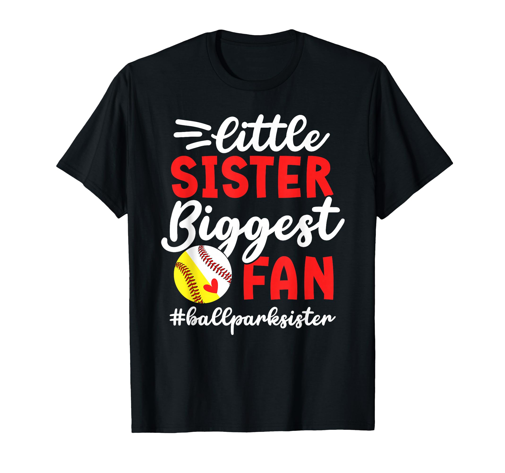 Little Sister Biggest Fan Softball T-Shirt - Aesthetic Graphic Unisex - T-Shirt, Sweatshirt, Hoodie