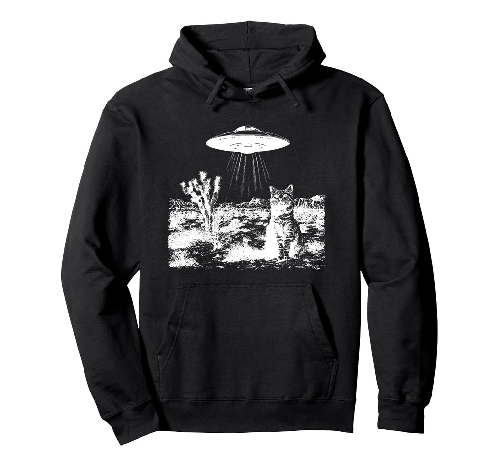 Ufo Cowboy Cat Hoodie - Trendy Graphic Unisex - T-Shirt, Sweatshirt, Hoodie