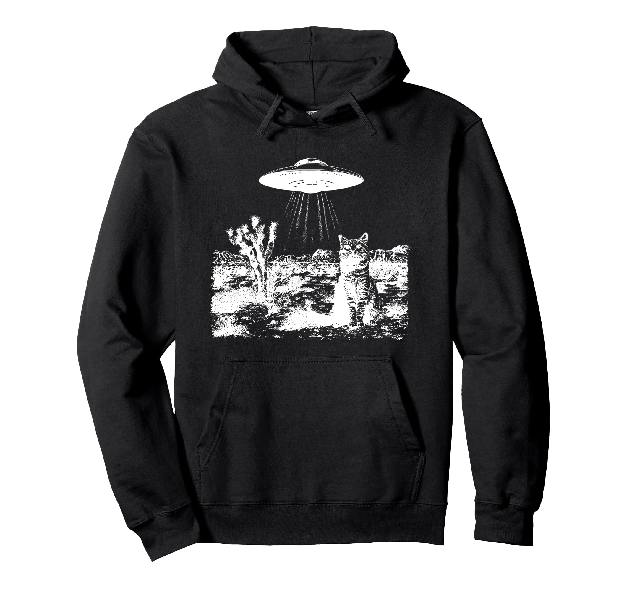 Ufo Cowboy Cat Hoodie - Trendy Graphic Unisex - T-Shirt, Sweatshirt, Hoodie