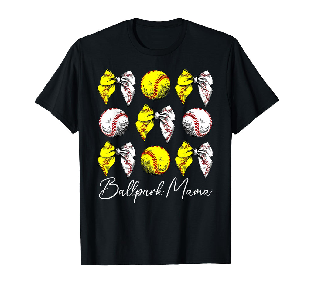 Ballpark Mama Coquette Softball T-Shirt - Unique Graphic Men Women - T-Shirt, Sweatshirt, Hoodie