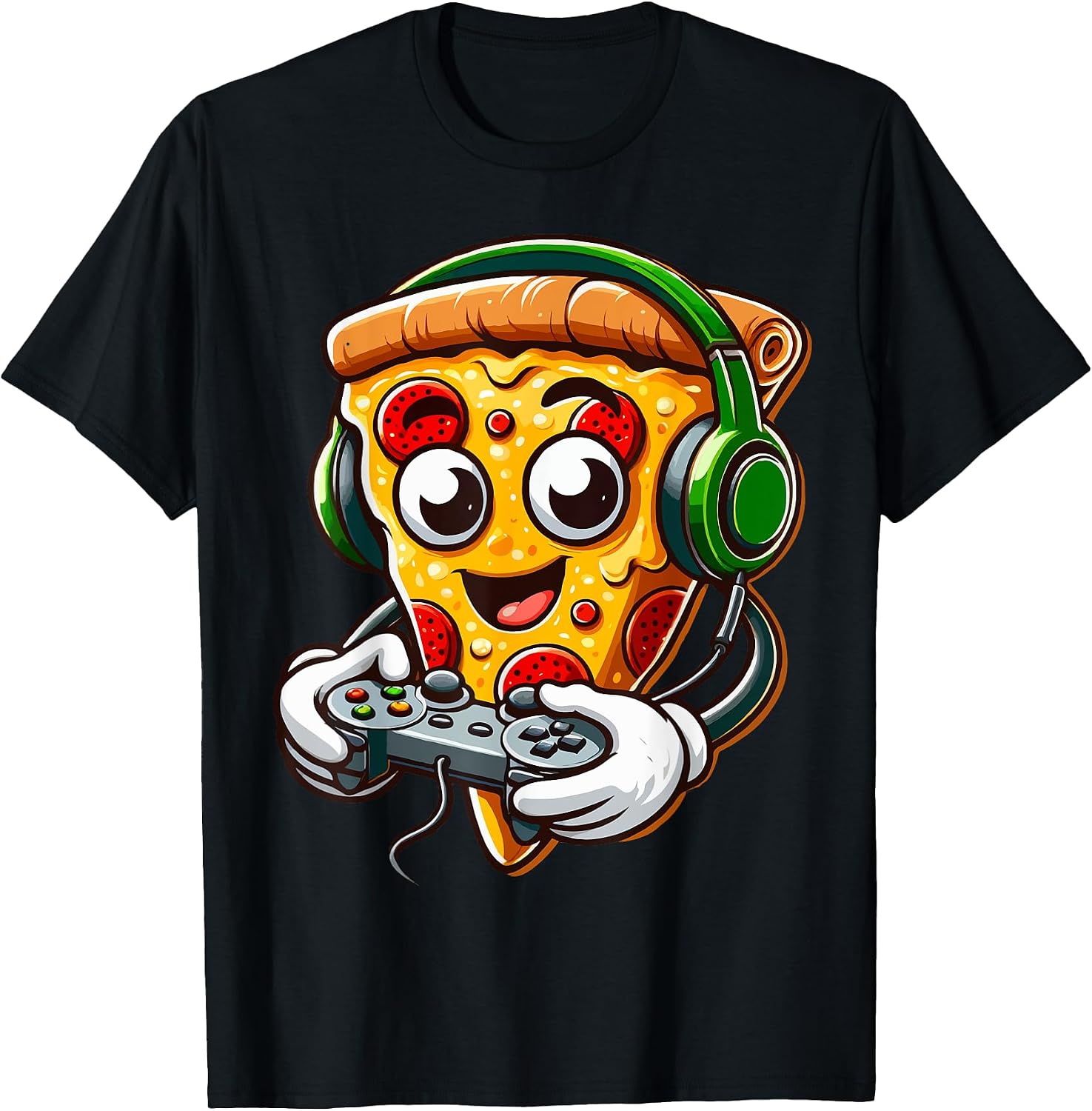 Funny Gamer Pizza Gaming Food Lovers Gift Ideas - Adult & Kids T-Shirts, Sweatshirts & Hoodies apparel design preview 1