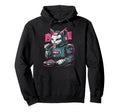 Cat Ramen Cyborg Japanese Aesthetic Hoodie - Minimalist Print for Adults - T-Shirt, Sweatshirt, Hoodie
