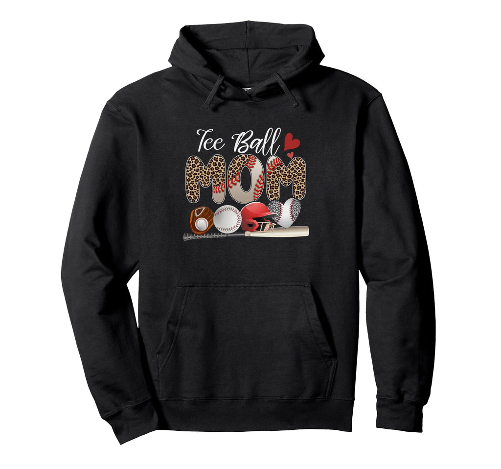 Ball Mom Baseball Mothers Day Leopard Tball Hoodie - Graphic Print Unisex - T-Shirt, Sweatshirt, Hoodie