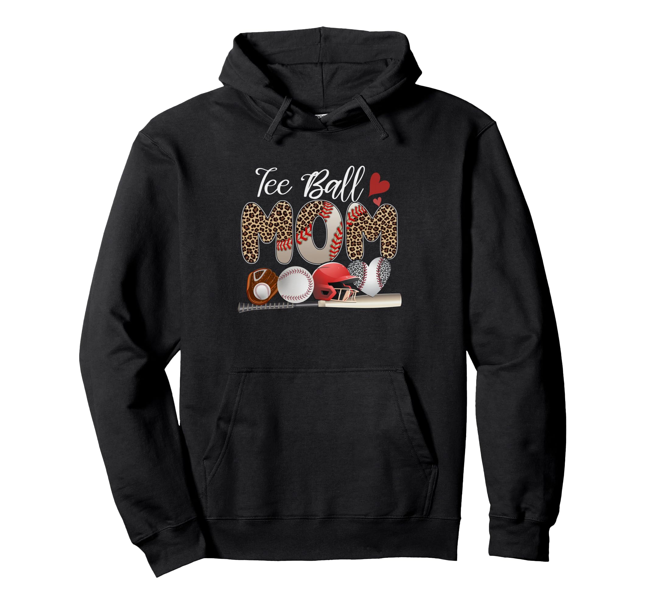 Ball Mom Baseball Mothers Day Leopard Tball Hoodie - Graphic Print Unisex - T-Shirt, Sweatshirt, Hoodie