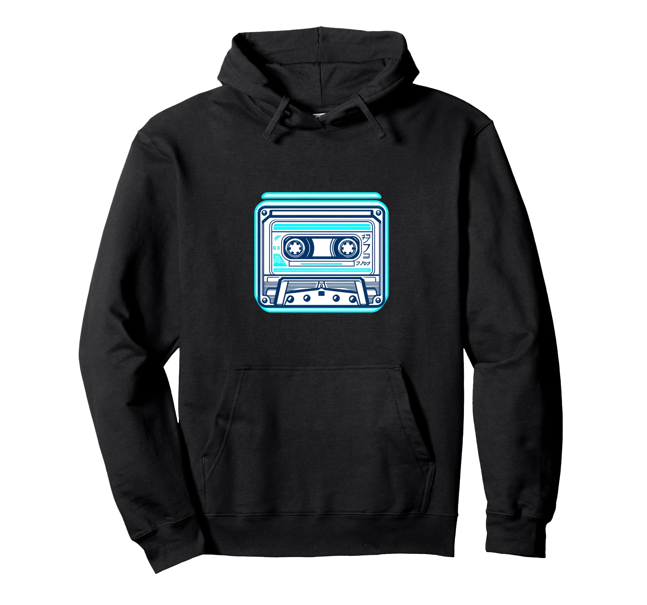 Cyber Synth Vaporwave Cassette Anime Hoodie - Aesthetic Graphic for Adults - T-Shirt, Sweatshirt, Hoodie
