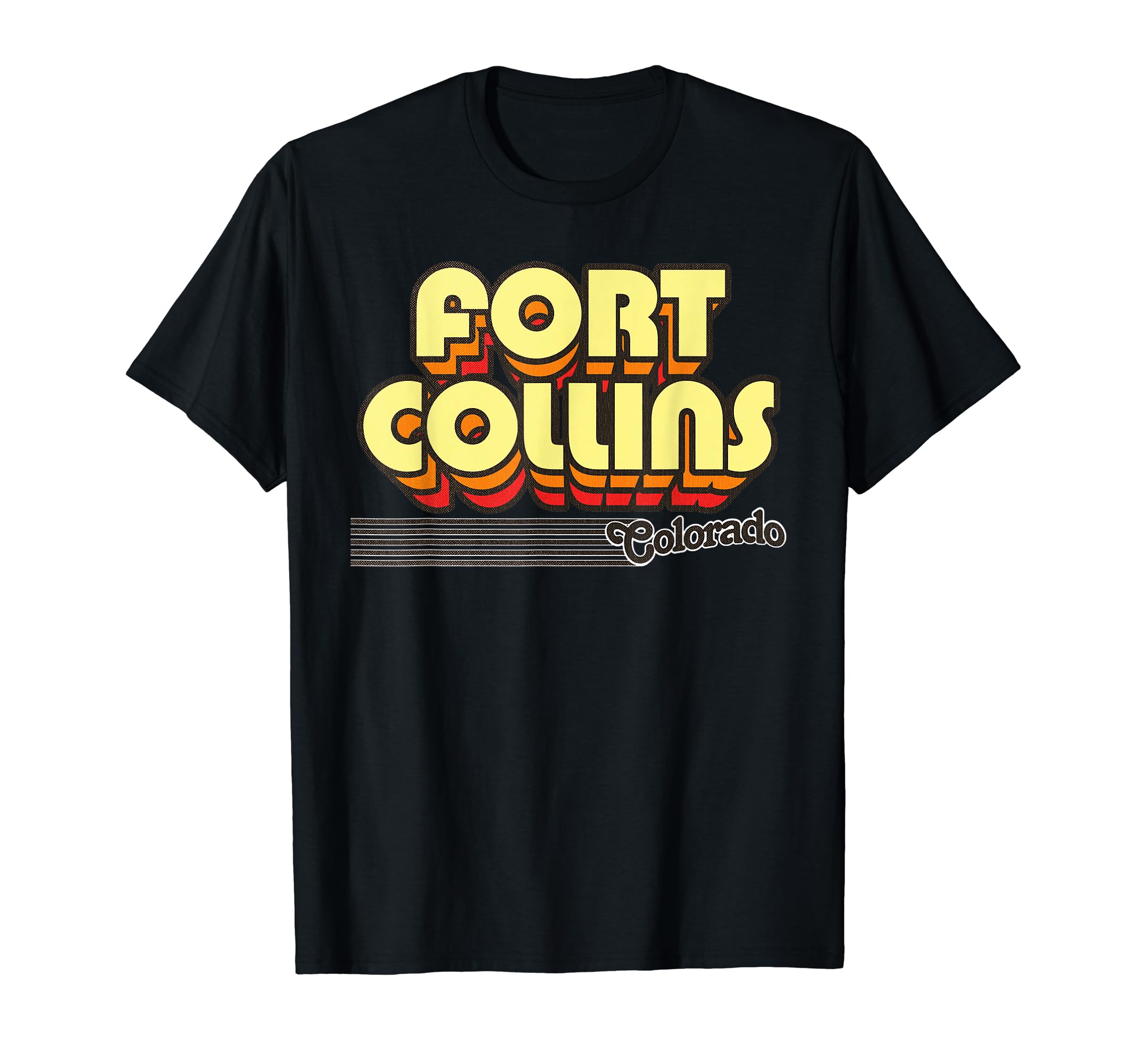 Fort Collins Colorado Stripes T-Shirt - Custom Art Print Unisex - T-Shirt, Sweatshirt, Hoodie
