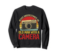 Never Underestimate Old Camera Sweatshirt - Minimalist Print Unisex - T-Shirt, Sweatshirt, Hoodie