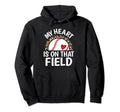 My Heart Is That Field Baseball Mom Grandma Hoodie - Novelty Apparel Unisex - T-Shirt, Sweatshirt, Hoodie