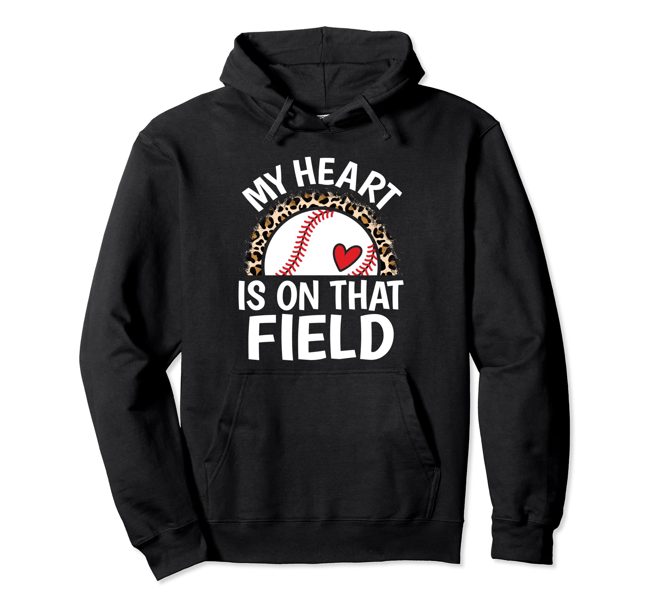 My Heart Is That Field Baseball Mom Grandma Hoodie - Novelty Apparel Unisex - T-Shirt, Sweatshirt, Hoodie