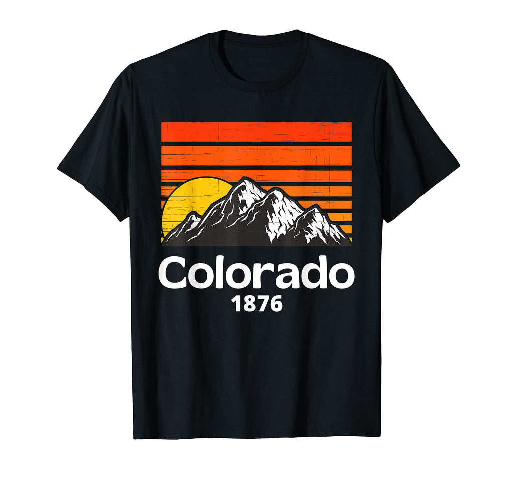 Colorado 1876 Mountain Sunset T-Shirt - Aesthetic Graphic for Adults - T-Shirt, Sweatshirt, Hoodie
