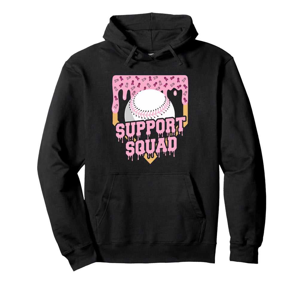 Baseball Drip Ice Cream Breast Cancer Hoodie - Unique Graphic for Adults - T-Shirt, Sweatshirt, Hoodie