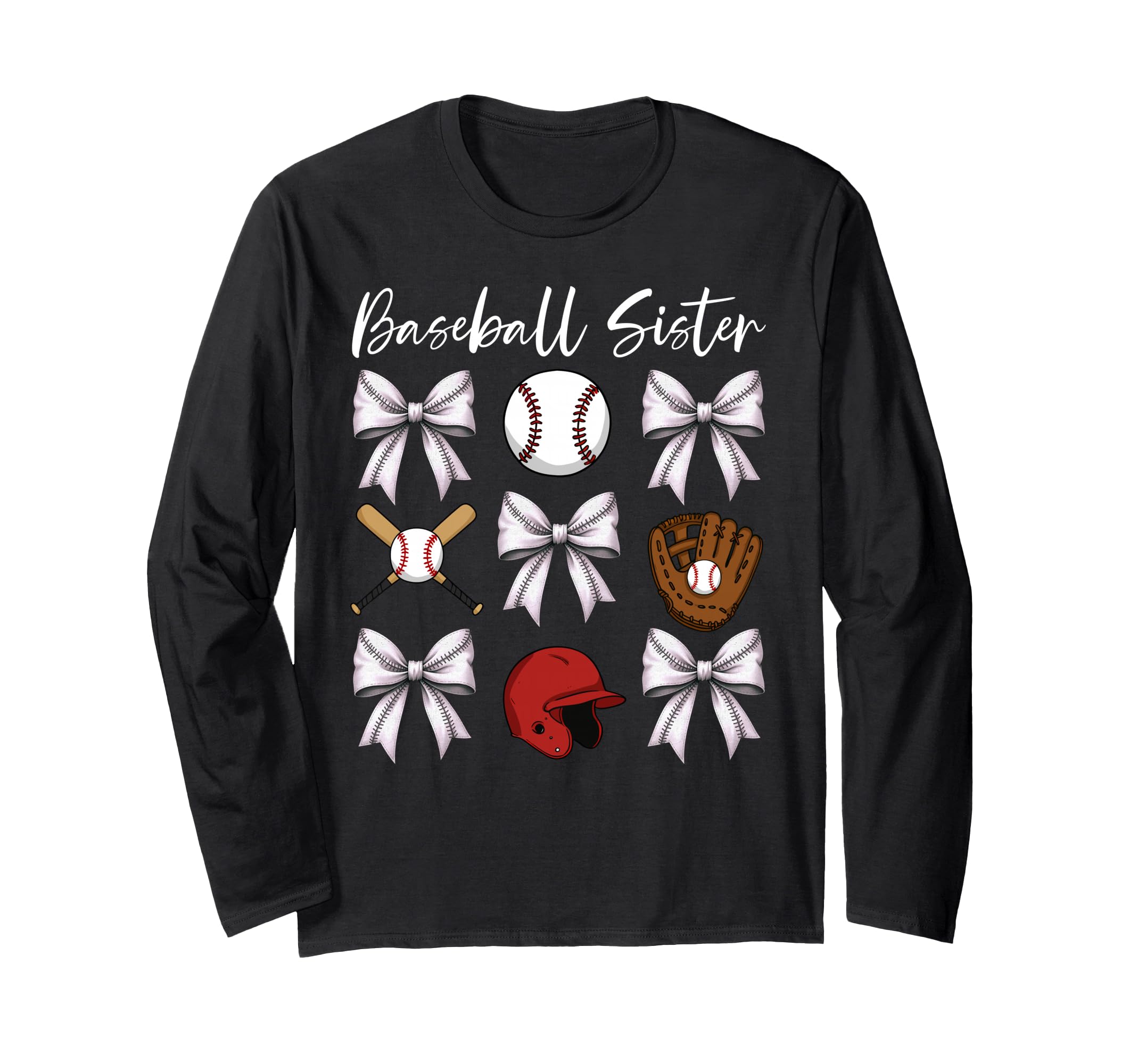 Baseball Sister Helmet Ball Bat Sweatshirt - Minimalist Print Men Women - T-Shirt, Sweatshirt, Hoodie