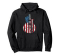 Us American Flag Guitar Musician Hoodie - Novelty Apparel Unisex - T-Shirt, Sweatshirt, Hoodie