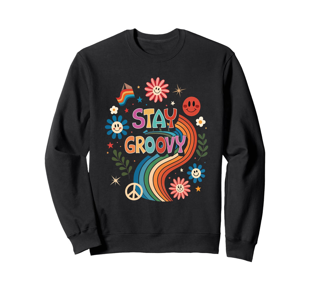 Groovy Peace Vibe Nature Loving Sweatshirt - Fun Novelty Design Men Women - T-Shirt, Sweatshirt, Hoodie