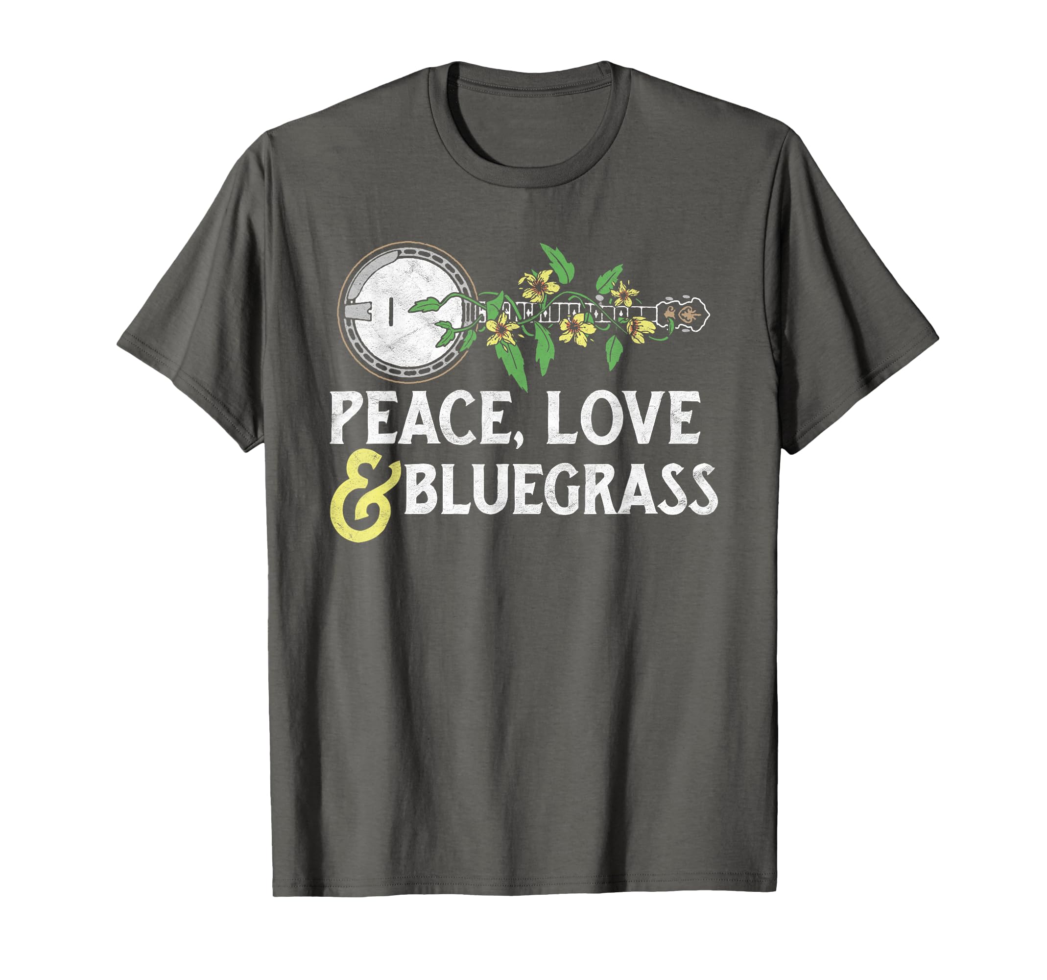 Peace Love Bluegrass Banjo Nature T-Shirt - Aesthetic Graphic for Adults - T-Shirt, Sweatshirt, Hoodie