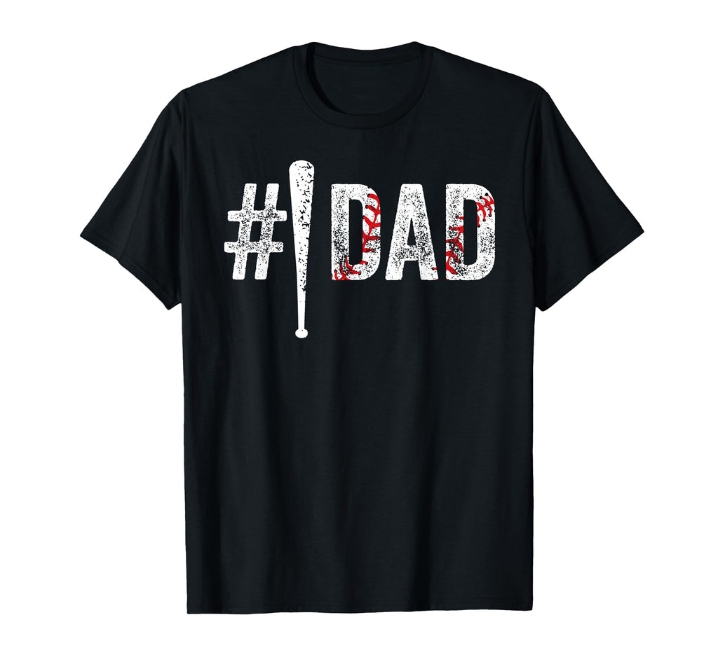 Number One Baseball Dad Fathers Day 1 T-Shirt - Graphic Print Men Women - T-Shirt, Sweatshirt, Hoodie
