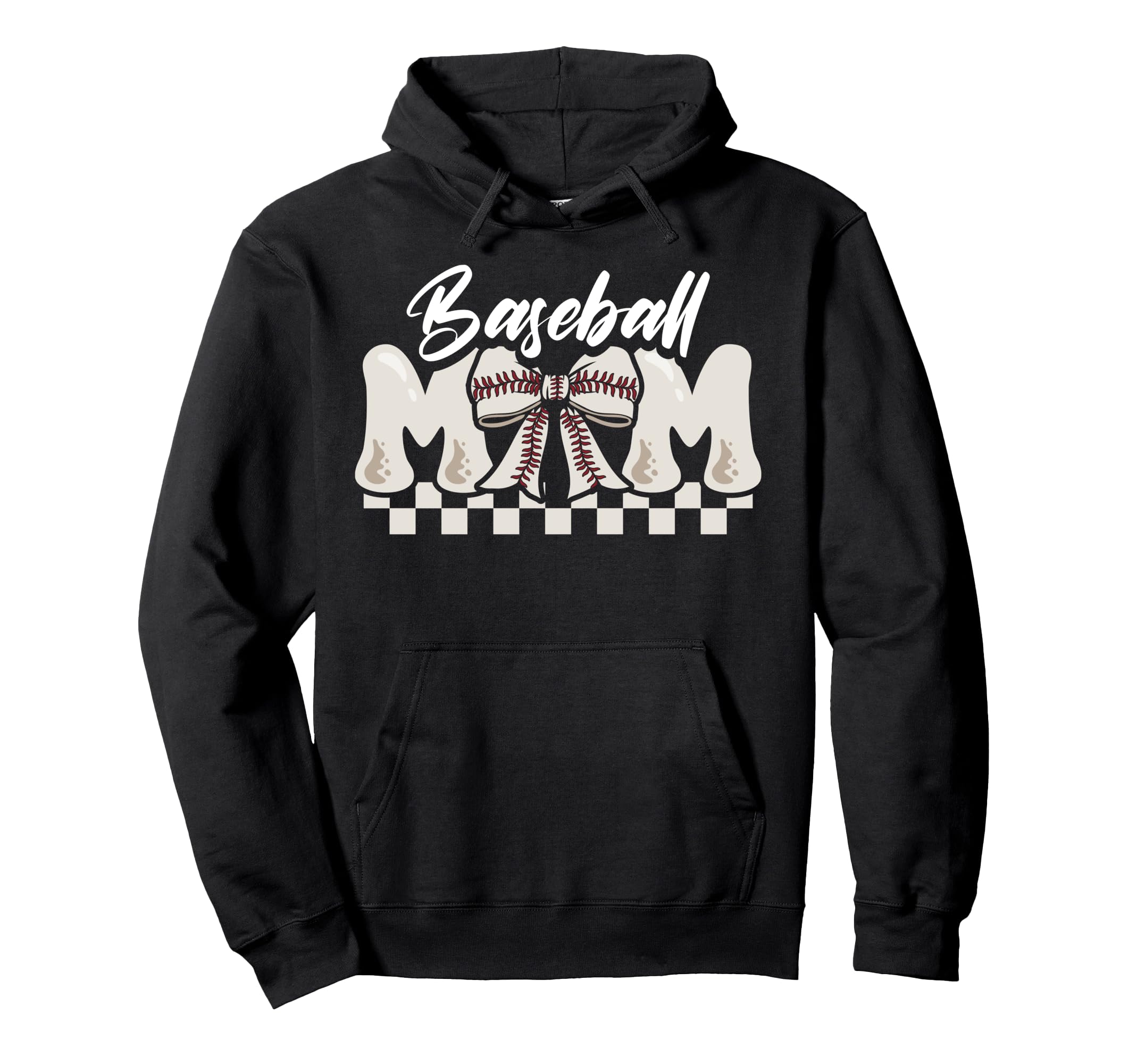 Baseball Mom Mothers Day Coquette Bow Hoodie - Unique Graphic Men Women - T-Shirt, Sweatshirt, Hoodie